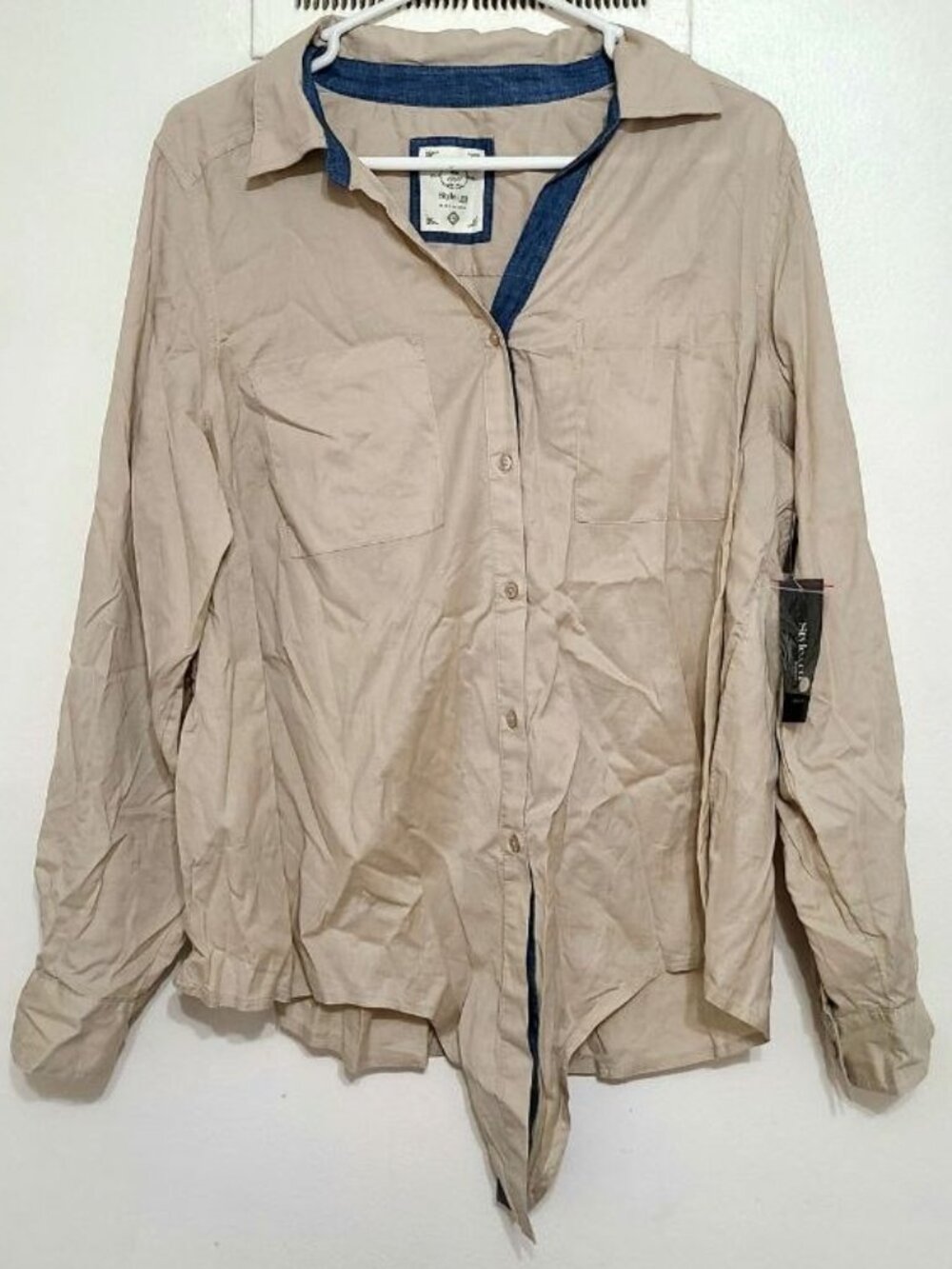 Beige Button‑Up Shirt – Size 1X